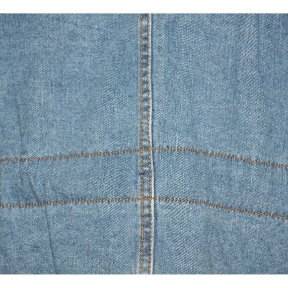 Wishlist Oversized Blue Denim Snap Button Front Jean Jacket Size S/M Belted - Picture 11 of 14